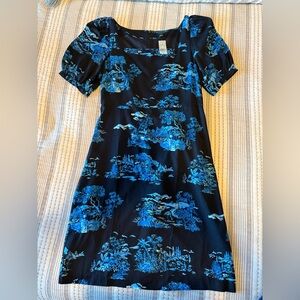 NWT Ann Taylor Navy and Teal Toile Dress size 12P